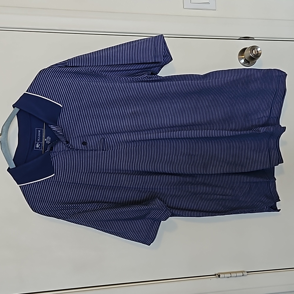 Jos A Bank Ledbetter Golf Shirt Blue/white Pattern Size XL